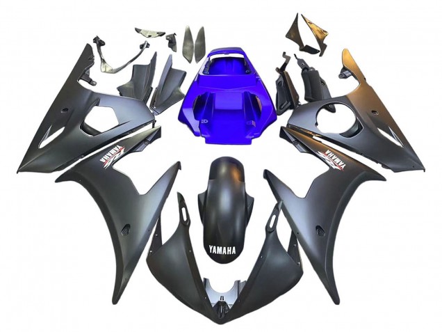 Descuento Carenados Moto Yamaha YZF R6S 2006-2009 - Azul Negro Mate