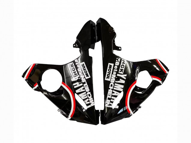 Descuento Carenados Moto Yamaha YZF R6 2003-2004 - Negro Brillante Rojo Blanco Lucky Strike Motul
