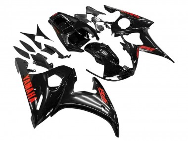 Descuento Carenados Moto Yamaha YZF R6 2003-2004 - Negro Brillante Rojo