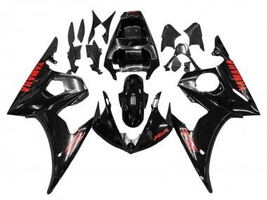 Descuento Carenados Moto Yamaha YZF R6 2003-2004 - Negro Brillante Rojo