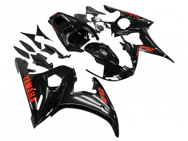 Descuento Carenados Moto Yamaha YZF R6S 2006-2009 - Negro Brillante Rojo