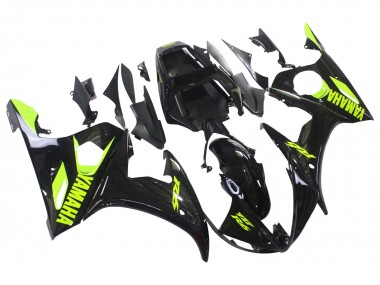 Descuento Carenados Moto Yamaha YZF R6 2003-2004 - Negro Brillante Neon Amarillo