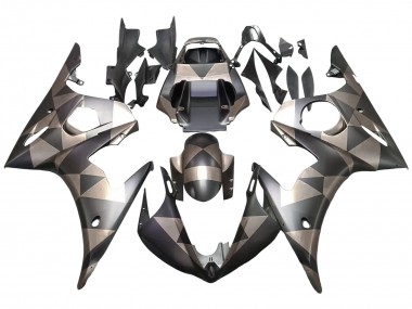 Descuento Carenados Moto Yamaha YZF R6 2003-2004 - Gris Negro Mate Geométrico