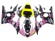 Descuento Carenados Moto Yamaha YZF R6S 2006-2009 - Amarillo Rosa Negro Brillante Rossi Repsol 46