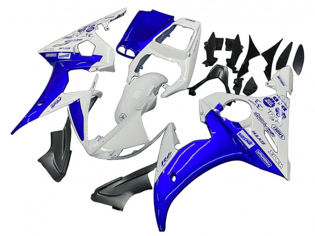 Descuento Carenados Moto Yamaha YZF R6S 2006-2009 - Blanco Azul GYTR
