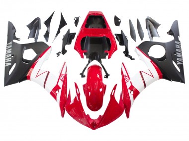 Descuento Carenados Moto Yamaha YZF R6 2003-2004 - Rojo Blanco Negro Mate