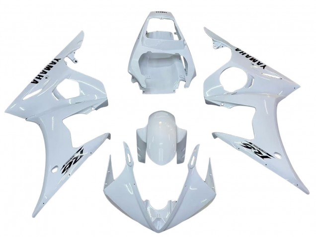 Descuento Carenados Moto Yamaha YZF R6S 2006-2009 - Blanco Negro Calcomanías
