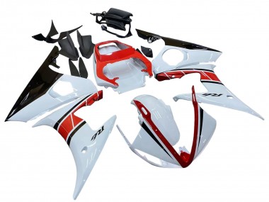 Descuento Carenados Moto Yamaha YZF R6S 2006-2009 - Blanco Rojo Negro Brillante