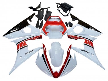 Descuento Carenados Moto Yamaha YZF R6S 2006-2009 - Blanco Rojo Negro Brillante