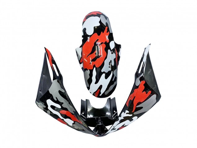 Descuento Carenados Moto Yamaha YZF R6 2003-2004 - Negro Rojo Gris Camouflage