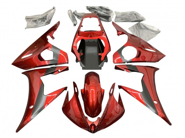 Descuento Carenados Moto Yamaha YZF R6S 2006-2009 - Rojo Negro Mate