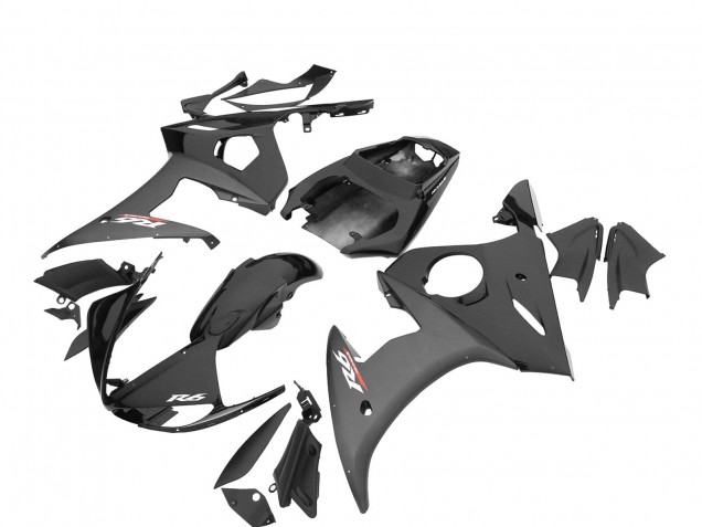 Descuento Carenados Moto Yamaha YZF R6S 2006-2009 - Negro Brillante Negro Mate