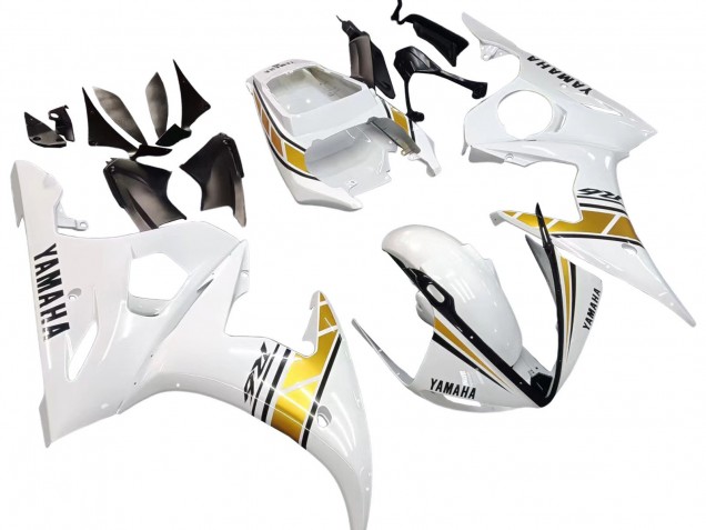 Descuento Carenados Moto Yamaha YZF R6 2003-2004 - Blanco Oro