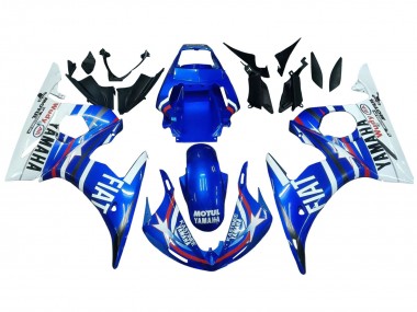 Descuento Carenados Moto Yamaha YZF 600 R6 2005 - Azul Blanco Rojo Motul Michelin Fiat
