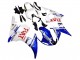 Descuento Carenados Moto Yamaha YZF 600 R6 2005 - Blanco Azul Dunlop Fiat Motul