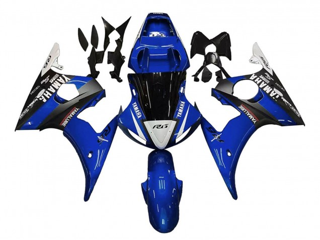 Descuento Carenados Moto Yamaha YZF 600 R6 2005 - Azul Blanco Negro Yamalube