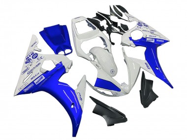 Descuento Carenados Moto Yamaha YZF 600 R6 2005 - Blanco Azul Yamalube