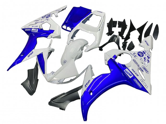 Descuento Carenados Moto Yamaha YZF 600 R6 2005 - Blanco Azul Yamalube