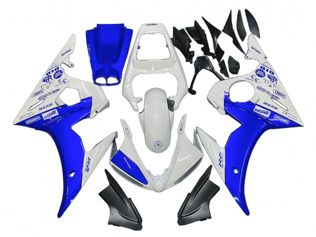 Descuento Carenados Moto Yamaha YZF 600 R6 2005 - Blanco Azul Yamalube