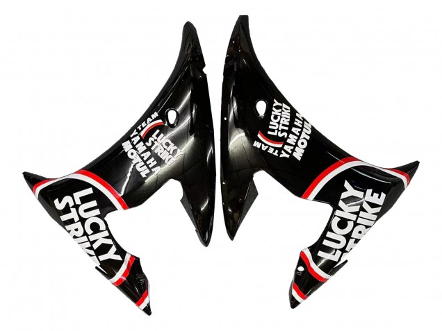 Descuento Carenados Moto Yamaha YZF 600 R6 2005 - Negro Brillante Blanco Lucky Strike Motul