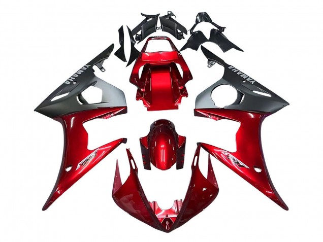 Descuento Kits Carenado Moto Yamaha YZF 600 R6 2005 - Rojo Negro Mate