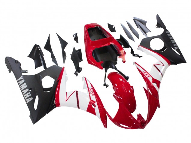 Descuento Carenados Moto Yamaha YZF 600 R6 2005 - Rojo Blanco Negro Mate