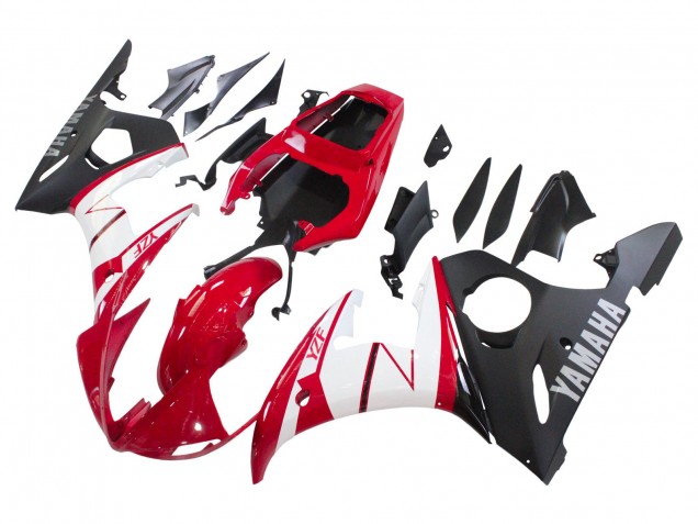 Descuento Carenados Moto Yamaha YZF 600 R6 2005 - Rojo Blanco Negro Mate