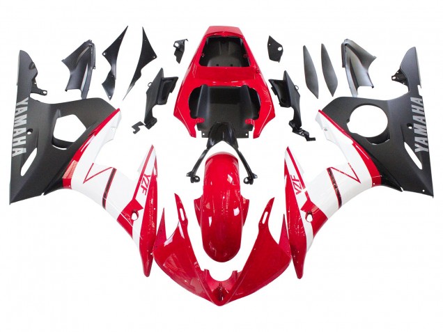 Descuento Carenados Moto Yamaha YZF 600 R6 2005 - Rojo Blanco Negro Mate