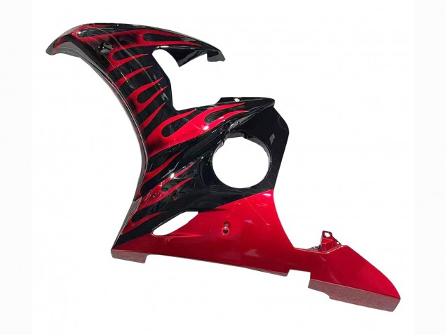 Descuento Carenados Moto Yamaha YZF 600 R6 2005 - Negro Rojo Llama