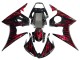Descuento Carenados Moto Yamaha YZF 600 R6 2005 - Negro Rojo Llama