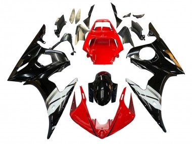 Descuento Carenados Moto Yamaha YZF 600 R6 2005 - Rojo Blanco Negro Brillante
