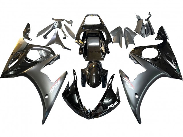 Descuento Carenados Moto Yamaha YZF 600 R6 2005 - Negro Brillante Negro Mate Oro