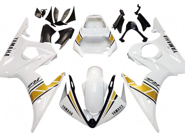 Descuento Carenados Moto Yamaha YZF 600 R6 2005 - Blanco Oro Negro