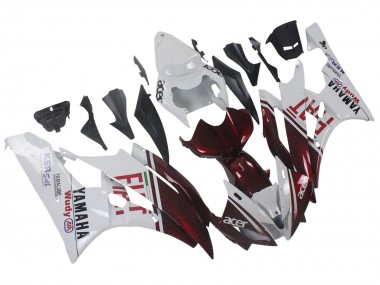 Descuento Carenados Moto Yamaha YZF 600 R6 2006-2007 - Blanco Rojo Granate Fiat Acer Yamalube