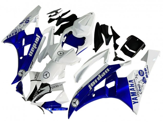 Descuento Carenados Moto Yamaha YZF 600 R6 2006-2007 - Blanco Azul Jordan
