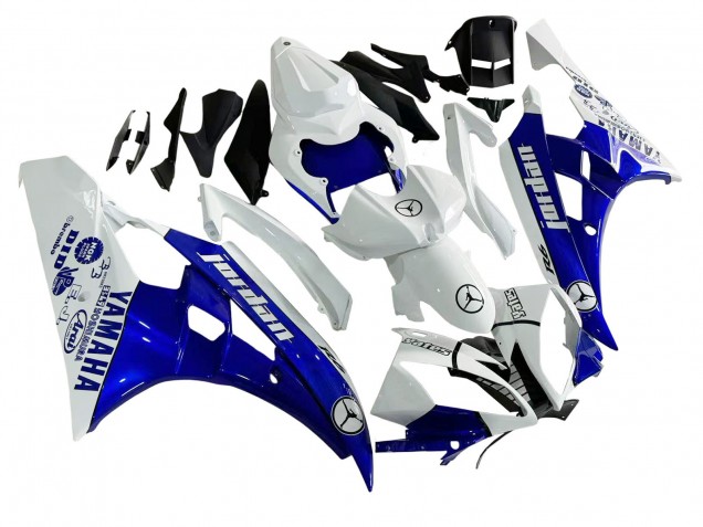 Descuento Carenados Moto Yamaha YZF 600 R6 2006-2007 - Blanco Azul Jordan