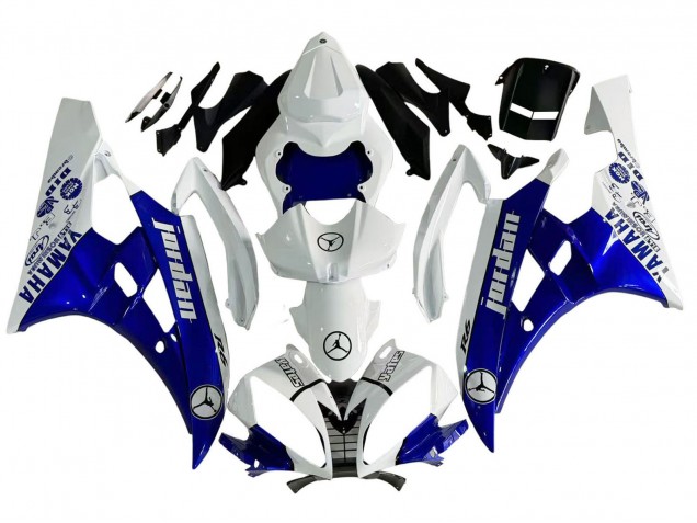 Descuento Carenados Moto Yamaha YZF 600 R6 2006-2007 - Blanco Azul Jordan