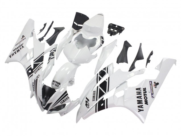 Descuento Carenados Moto Yamaha YZF 600 R6 2006-2007 - Blanco Negro Brillante Motul Michelin