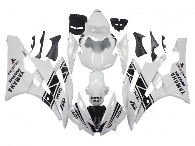 Descuento Carenados Moto Yamaha YZF 600 R6 2006-2007 - Blanco Negro Brillante Motul Michelin