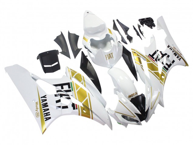 Descuento Carenados Moto Yamaha YZF 600 R6 2006-2007 - Blanco Oro Negro Fiat
