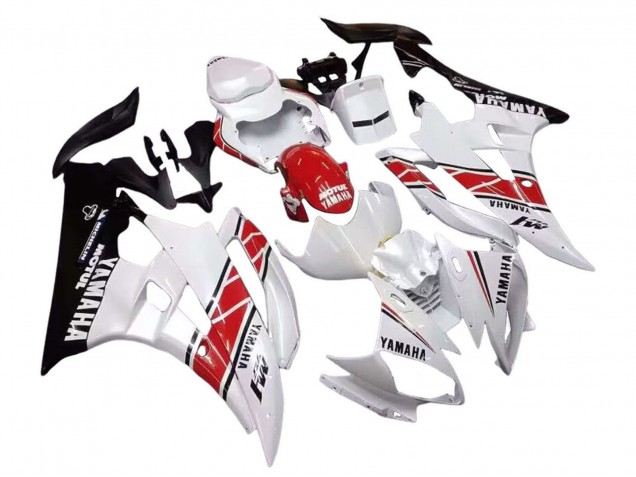 Descuento Carenados Moto Yamaha YZF 600 R6 2006-2007 - Blanco Rojo Negro Motul
