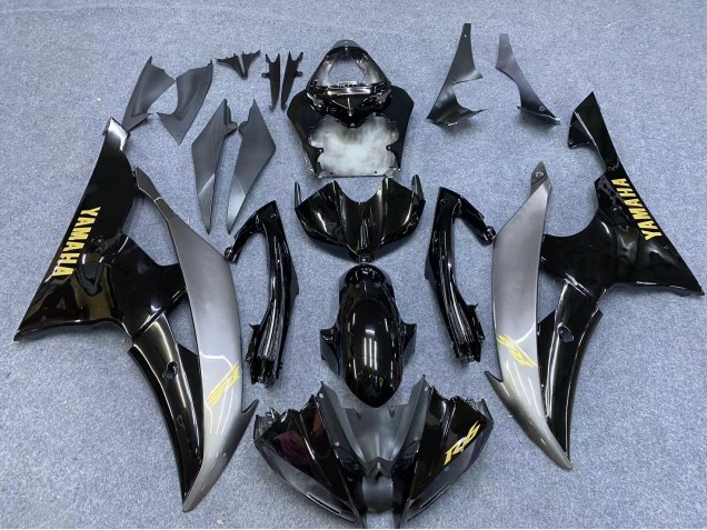 Descuento Carenados Moto Yamaha YZF 600 R6 2006-2007 - Plata Negro Brillante Oro Calcomanías