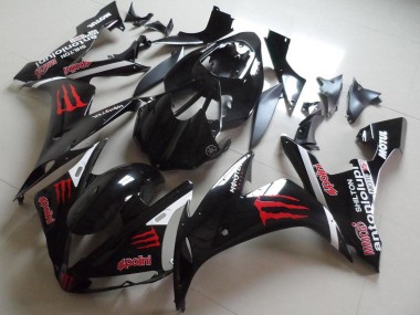 Descuento Carenados Moto Yamaha YZF R1 2004-2006 - Negro Brillante Rojo Monstruo