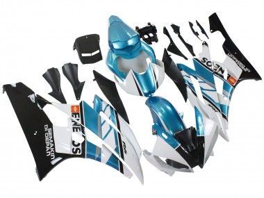 Descuento Carenados Moto Yamaha YZF 600 R6 2006-2007 - Blanco Azul Negro Semakin Didepan ENEOS