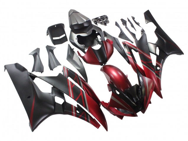 Descuento Carenados Moto Yamaha YZF 600 R6 2006-2007 - Rojo Negro Mate