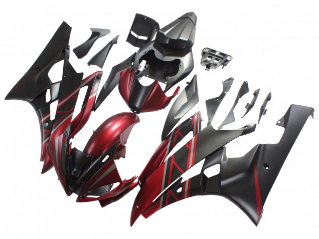 Descuento Carenados Moto Yamaha YZF 600 R6 2006-2007 - Rojo Negro Mate