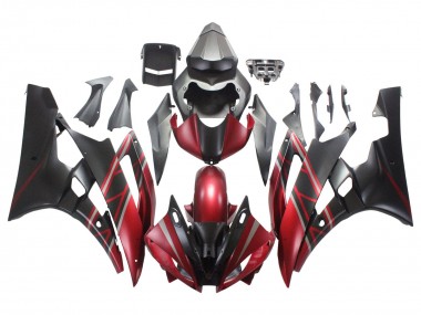Descuento Carenados Moto Yamaha YZF 600 R6 2006-2007 - Rojo Negro Mate