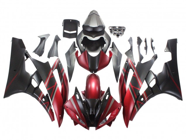 Descuento Carenados Moto Yamaha YZF 600 R6 2006-2007 - Rojo Negro Mate