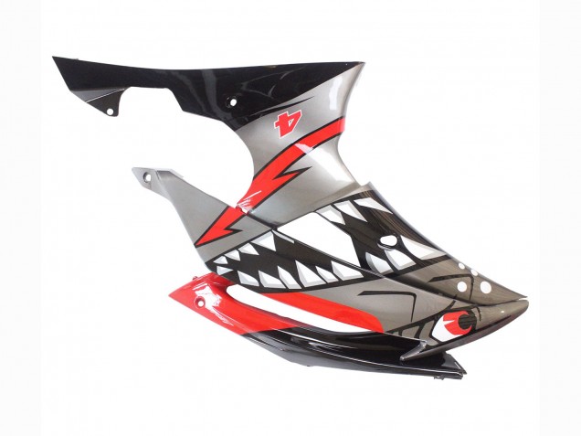 Descuento Carenados Moto Yamaha YZF 600 R6 2008-2016 - Plata Negro Rojo Tiburón 4