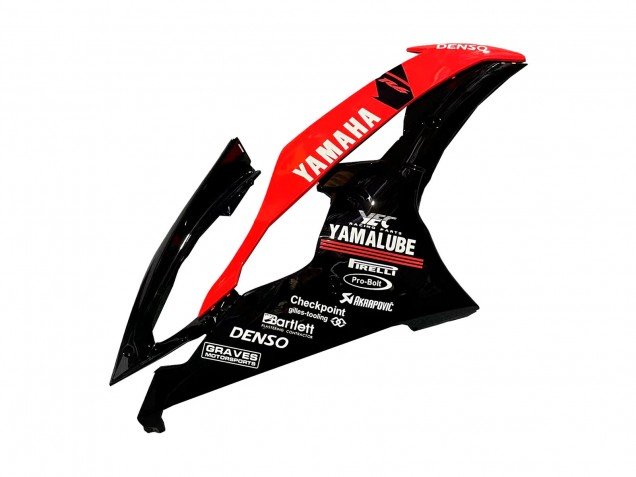 Descuento Carenados Moto Yamaha YZF 600 R6 2008-2016 - Rojo Negro Brillante DENSO Yamalube 21